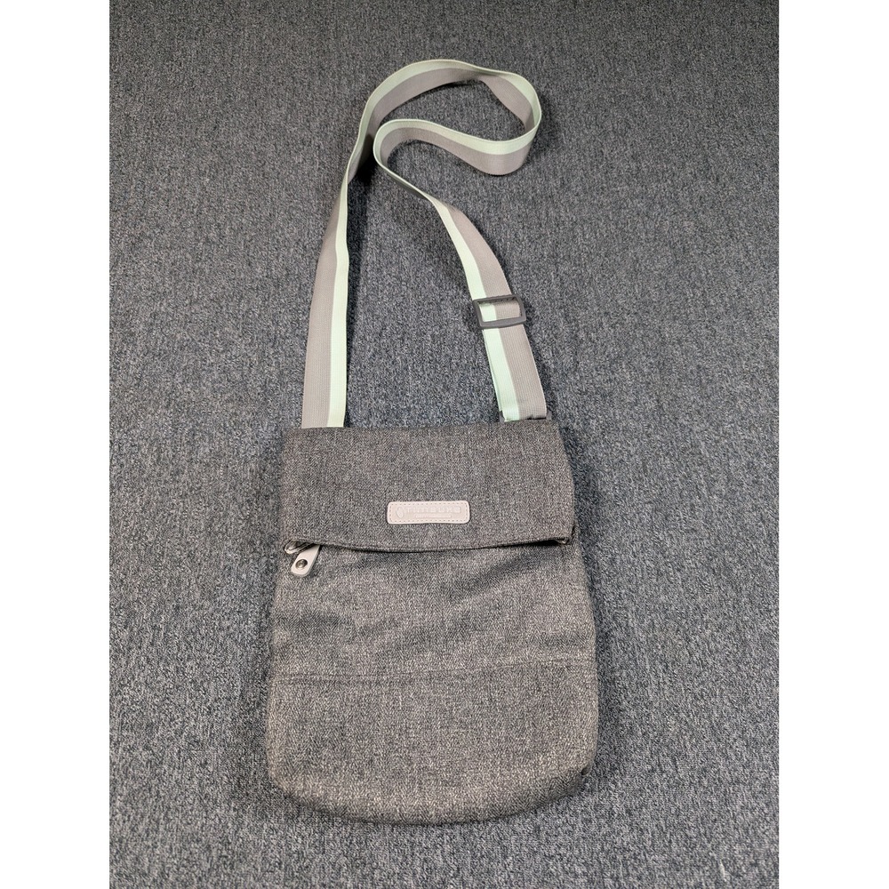 Timbuk2 San Francisco Crossbody Messenger Bag Grey Mint Striped Strap Slim